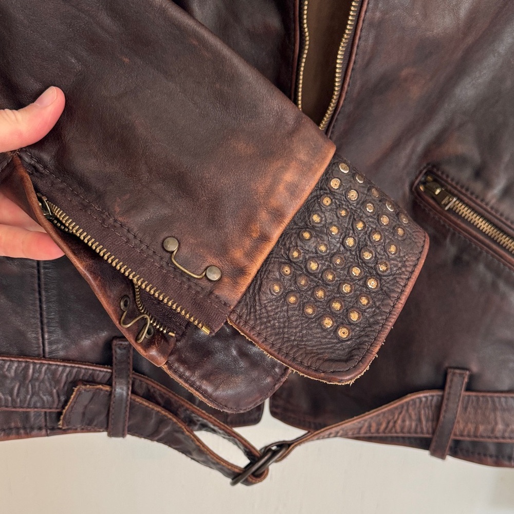 Golden Goose Dark Brown Leather Jacket - Size L - Picture 9 of 17